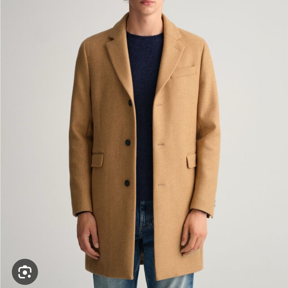 GANT Men’s Tan/Camel color wool overcoat - size XL
